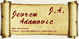 Jevrem Adamović vizit kartica